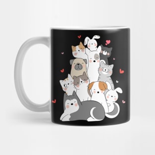 dogs and cats in love-cat lover-dog lover-cute cat-cute dog-cats-dogs-catshirt-dogshirt Mug